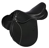 Eric Thomas Fitter Springsattel, genarbtes Leder, Unisex, 134010, Schwarz, 17-Inch