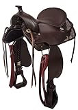 A&M Reitsport Baumloser Westernsattel Kansas aus Büffelleder Braun, wechselbares Kopfeisen,...