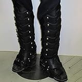 Vintage Mittelalterliche Ritter Schuhe Stiefel Abdeckung Gothic Leder Beinschutz Beinschienen Halbe...