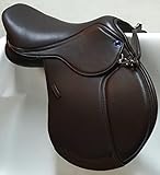Ledersattel Jumper VS Sattel Leder Schwerpunkt Springen Schwarz Braun incl. Kopfeisen Tysons...