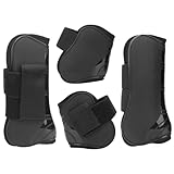 Gamaschen Pferd 4er Set, Gamaschen und Streichkappen PU-Schale Neopren-Futter Springgamaschen Pferd...