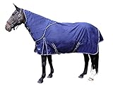 HKM 10391 Outdoordecke, abnehmbares Halsteil, 200g Füllung, Pferdedecke, Blau, 155