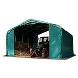 Weideunterstand 6x6 m PVC Plane 850N wetterfester Unterstand Lagerzelt grün für Erduntergrund