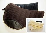 PS Pferdeartikel Westernpad, Sattelunterlage mit Lammfell -Spezial- Round Abgestuft Farbe schwarz