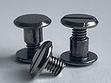 Q-tools® Buchschrauben 5mm gunmetal grey| 10 Stück | Ledernietenset/Gürtelschrauben |Ziernieten,...
