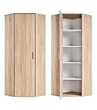 mokebo® Eckschrank in Braun aus Holz 'Der Lange', Aktenschrank & Mehrzweckschrank für Flur oder...