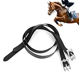Agatige 2 Stück Leder Spornriemen, 50cm/19.7in Schwarze englische Sporenriemen für Pferde, Leder...
