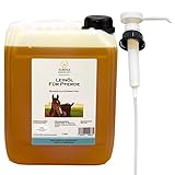 Leinöl für Pferde incl. Dosierpumpe | stets frisch | naturbelassen | 5 Liter | mit Öko-Strom in...