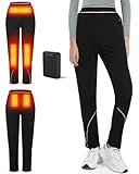 FERNIDA Damen Beheizte Hose, Thermounterwäsche Heizhose Thermo Leggings mit Power Bank, Damen...