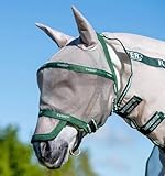 Horseware Rambo Fly Mask Plus Non Treated, Größe:Pony, Farbe:Oatmeal/Green