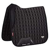 LeMieux Satin Dressur quadratisch Schabracke, Schwarze Loire Memory Square, L