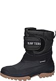 Unbekannt Schwarzer gefütteter Stallstiefel mit Klettverschlusss und Webpelzfutter und PVC - Fuß,...