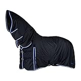 Horze Glasgow Leichte Regendecke mit Halsteil, Weidedecke fur Pferde, Decke fur Pferd, 600D, Blau,...