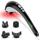 Snailax kabelloses Massagegerät, Perkussion Handmassagegerät mit Wärmefunktion und austauschbare...