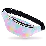Basumee 12cmx32cm Kinder Bauchtasche Glitzer Sporttasche mit Kunstleder, Mädchen Gürteltasche...