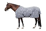 HKM Fliegendecke -Zebra- mit Kreuzgurt, weiß/schwarz, 155