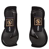 BR Gamaschen Sehnenschoner Xcellence PU Neoprene Futter Klettverschlüsse (Vollblut, schwarz)