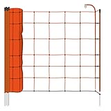VOSS.farming Schafnetz 90cm hoch, 50m lang, inkl. 13 Pfähle mit Einzelspitze, Schafzaun, Weidezaun,...