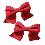 2pcs Bow Haarspangen Kleine Haarspangen Bow Haarschmuck für Frauen Mädchen (Rot)