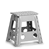 Zeller 13036 Premium Klapphocker faltbar, Kunststoff, grau, TÜV geprüft, belastbar bis 150 kg, ca....