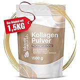 Collagen Pulver 1500g (1,5 KG) - Hochdosiert & Geschmacksneutral Kollagen Hydrolysat Pulver, Peptid...
