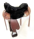 PS Pferdeartikel Westernsattel Sitzbezug aus Merino Lammfell - Farbe schwarz