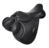 A&M Reitsport Springsattel Chelsea aus Leder, wechselbares Kopfeisen, Polyflex Baum, Schwarz,...