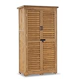 MCombo Gartenschrank Geräteschuppen Werkzeugschrank Outdoor-Schrank Gartenbox 0870 aus Holz Natur,...