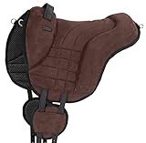 Equinate Reitpad Harper aus synthetischem Wildleder Pferd Braun - Bareback Pad mit pflegeleichter...