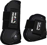 HKM 561213 Springgamaschen und Streichkappen, 4er Set, Vollblut/Warmblut, Schwarz