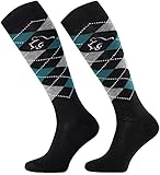 TODO Comodo Karierte Reitsocken STPDJ | Reitstrümpfe Reiter Kniestrümpfe | Baumwolle Socken Damen...