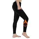 beroy Winter Damen Reithose Silikon Vollbesatz Comfort, Mädchen Fleece Reitleggings, Hohe Taille...