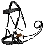 AMAZING HORSE STUFF Sidepull gebisslose Trensenzaum mit Designer-Handschnitzerei auf Augenbraue &...