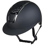 HKM Unisex ? Erwachsene Glamour Shield Reithelme, 9171 schwarz/Silber, 53-55 cm