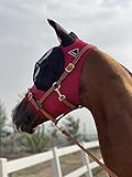 TGW RIDING Super Fit Pferdefliegenmaske Pferde Fliegenmaske Horse Fly Mask (M, Red)