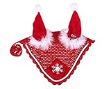 netproshop Pferde Winter-Weihnachtsmütze Fliegenhaube mit Ohren und Stickerei Gehäkelt Rot,...