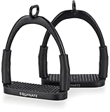 Equinate Sicherheitssteigbügel Manchester 10cm Schwarz Matt - Mit Anti-Rutsch Trittfläche aus...