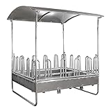 Viereckraufe Heuraufe Futterraufe Raufe Futterplatz mit Dach + Dreipunktaufnahme 220x210x250 cm für...