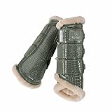 Eskadron Gamaschen Croco FauxFur Platinum 22 ashgreen M