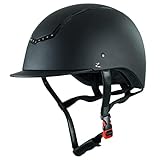 Horze Reithelm Empire, Reiterhelm Damen Kinder Mädchen, Glitzer verstellbar, Schwarz, 52-54