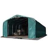TOOLPORT Lagerzelt 6x12 m Zelthalle Unterstand / 2,6 m Seitenhöhe feuersichere PRIMEtex PVC Plane...
