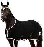 EQUILYX® Abschwitzdecke Pferd mit Kreuzgurten [perfekte Passform] Fleecedecke Stalldecke...