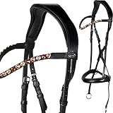 Heinick-Reitsport Trense Gebisslos Crossunder/Crossover gebisslose Zäumung Schwarz ~ Serie Glow...