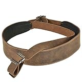 Greenburry Leder Gewehrgurt Gewehrriemen Vintage braun verstellbar gepolstert mit Neopren max 120cm...