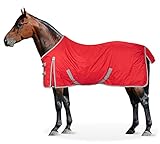 Equinate Regendecke Springfield Weidedecke mit Fleece 135cm Rot