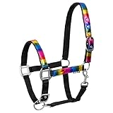 Start RainbowCloth gefüttertes Halfter für Pferde | Verstellbares Halfter im Regenbogenmuster |...