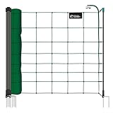 VOSS.farming farmNET+ Schafnetz, 25m, 2 Spitzen, 90cm Netzhöhe, grün, Elektrozaun-Netz, Lämmer,...