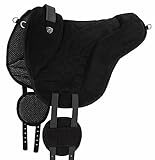 Equinate Reitpad Harper aus synthetischem Wildleder Pferd Schwarz - Bareback Pad mit pflegeleichter...