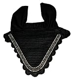 Fliegenhaube Fliegenmaske Ohren Baumwolle Schwarz Blau Glitzer Strass Glitzerhaube VB WB X Full...