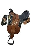SHOWMEN CRAFT Australian Stock Ledersattel mit Übergurt unter Grith und Fender Reiten Reitsattel...